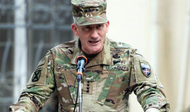 جنرال نيکولسن: نيروهاى افغان به خاطر امنيت جهان علیه تروریزم میجنگند